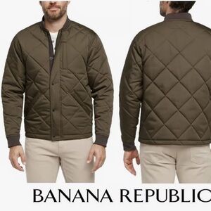 Banana Republic Men's Olive Quilted Bomber Jacket size XL